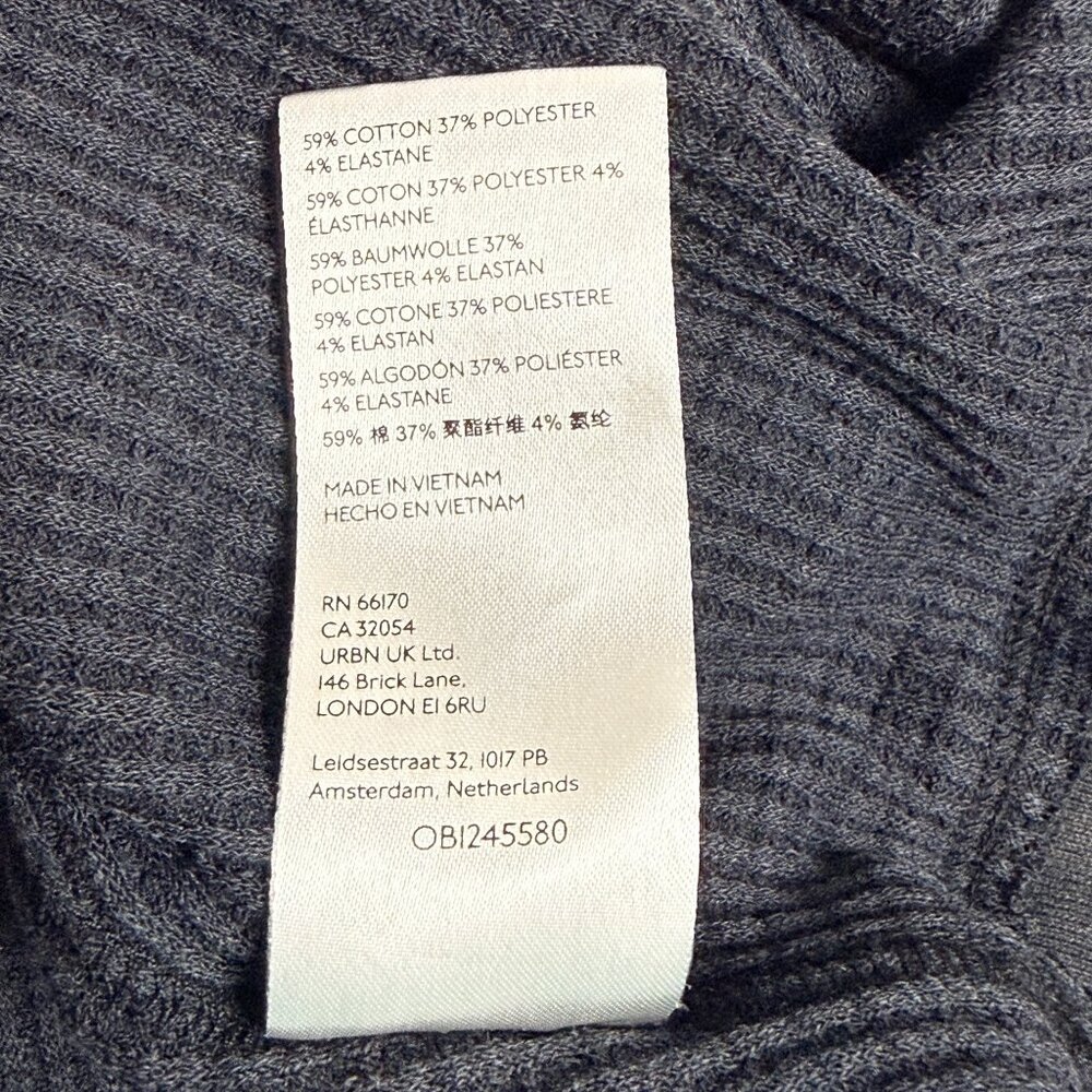 We The Free Buttercup Waffle Knit Pullover Womens S Black Cotton Blend V Neck - Picture 6 of 14